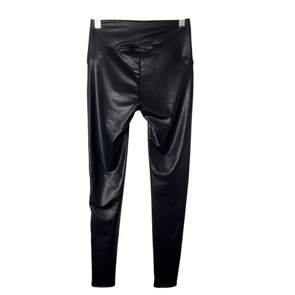 Jane and Bleecker Women's Faux Leather Leggings S Black High Rise Waist Stretch - Picture 3 of 7
